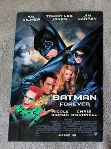 Batman Forever 1995 Tim Burton Val Kilmer Jim Carrey Mini Movie PROMO Poster FN - Foto 1 di 1