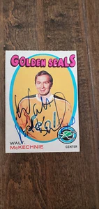 1971-72 OPC SIGNED CARD WALT MCKECHNIE GOLDEN SEALS NORTH STARS RED WINGS # 124 - Picture 1 of 1