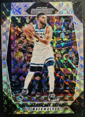2017-18 Panini Prizm Mosaic Silver Refractor Karl Anthony Towns SP - Wolves - Image 1 of 2