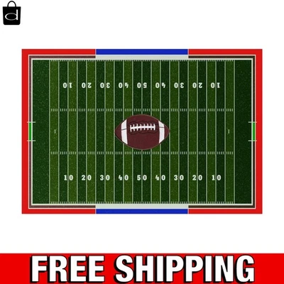 Alfombra infantil 5'x7' - Divertido diseño de campo de fútbol con respaldo antideslizante Foto 1 de 4