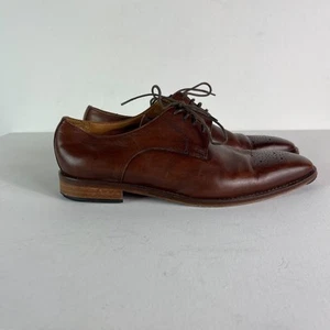 Vero Cuoio Men's Brown Leather Cap Toe Lace Up Shoes Size 8 - Picture 1 of 7