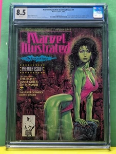 Marvel Illustrated: SWIMSUIT ISSUE #1 CGC 8.5 ,She-Hulk 1991 Surfer Jim Lee Zeck - Picture 1 of 7