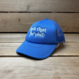 Truckermütze Kappe Love That For You blau positiv optimistisch Druckknopflasche - Bild 1 von 8