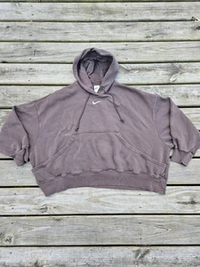 De colección Y2K Nike Sudadera con Capucha Centro Swoosh Marrón Travis Scott Sudadera Cuadrada Talla XXL - Imagen 1 de 9