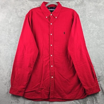 Ralph Lauren Button Shirt Mens XL Red Classic Fit Dress Pony Long Sleeve - Image 1 of 4