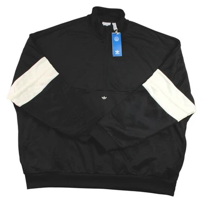 Adidas Originales Chaqueta de Calentamiento Para Hombres 2XL Negro Blanco Media Cremallera Camiseta de Pista $100 NUEVO Foto 1 de 4