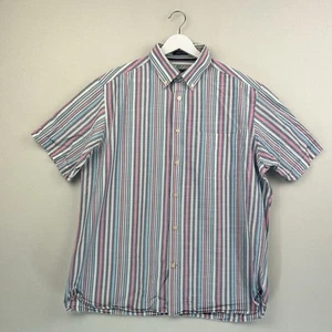 Blue Harbour Shirt Mens Large Multicoloured Striped Luxury Fabric Short Sleeve - Picture 1 of 16