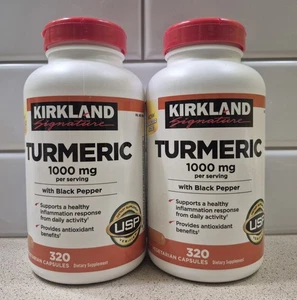 (2 Pack)Kirkland Signature Turmeric 1000 mg Vitamin Capsules - 320 Count - Picture 1 of 2