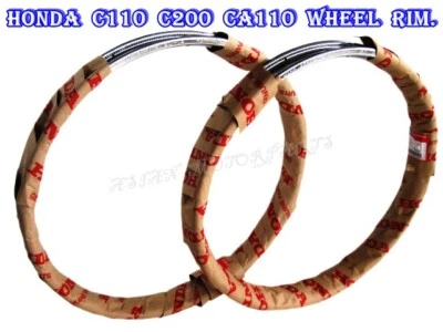 Fit HONDA C110 C200 CA110 CT110 SS50 WHEEL RIM SET  "GENUINE PARTS" 2Pcs.[as859] - Imagem 1 de 4