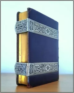 (1881) SILVER CLASPED Missal ⚜ ENGRAVED Christian Roman Catholic Antique Bible - Picture 1 of 19