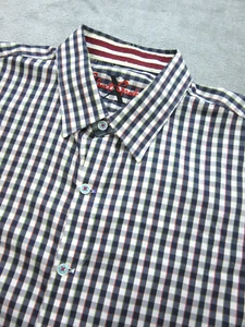 Robert Graham Herren XL Hemd kariert blau Flip Cuff Langarm geknöpft Preppy - Bild 1 von 11