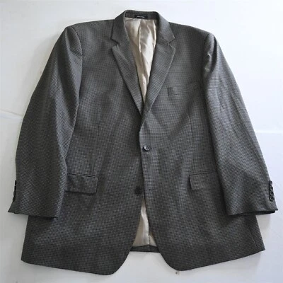 Joseph & Feiss 50L Gray Check Classic 100% Wool Blazer Suit Jacket Sport Coat - Image 1 of 4