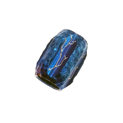 Blue Titanium Paracord Bead Hand Carving Lanyard Beads for Knives EDC Charms 1pc - Image 1 of 4