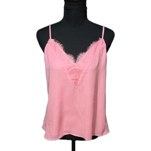 Cami Rosa Y2K Gasa Encaje Ribete Pequeño Nuevo Sin Etiquetas Coqueta Hada Pastel Delicado Femenino - Imagen 1 de 5