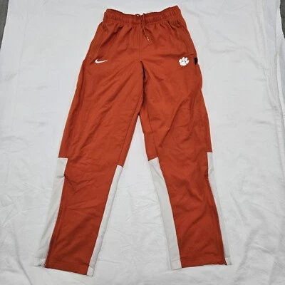 Mens MEDIUM Nike Clemson Tigers Orange & White Track Pants Paw Graphic On-Field - Image 1 of 4