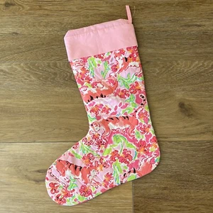 NEW Lilly Pulitzer Stocking Christmas Holiday Call Me Kitty Pink Tigers - Picture 1 of 4