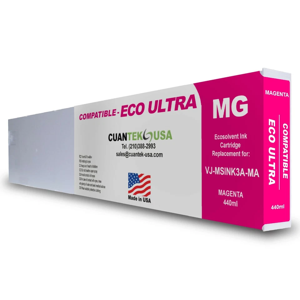 MUTOH MS31 Eco-Solvent Compatible MAGENTA 440ml Ink Cartridge - MADE IN USA - Image 1 of 1