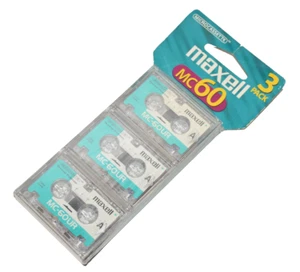 Maxell MC60 Microcassette 3-Pack 60min MC-60UR Brand NEW Sealed - Picture 1 of 6