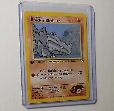 Brock's Rhyhorn 70/132 Gym Heroes Pokemon 1st Edition Near Mint