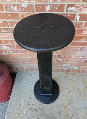 Mesa pedestal helecho soporte plantas vintage pintada con pintura de piedra negra Foto 1 de 4