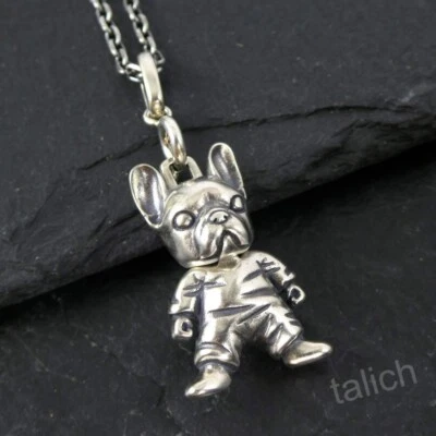 Figura Colgante Bulldog Francés Plata de Ley 925 Único Caprichoso ¡DIVERTIDO! Foto 1 de 4