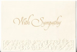 NEW Sympathy Card apx 6.25x4.25 With Sympathy - Embossed Flowers - Picture 1 of 3