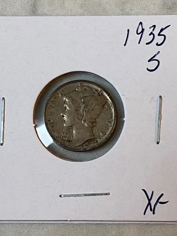 1935 S  MERCURY DIME  90% SILVER FREE SHIPPING  EXTRA FINE CONDITION XF Cover