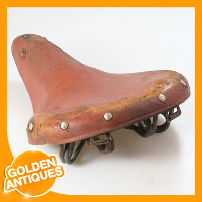 Assento selim conforto suspensão mola bicicleta bicicleta couro marrom Alemanha - Imagem 1 de 4