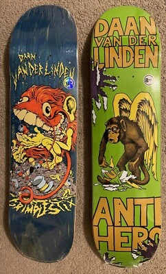 LOTE: 2 Patinetas Anti Hero Daan Van Der Linden 8.06" Barajas Grimple Stix Foto 1 de 4