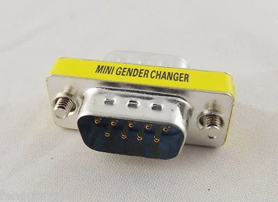 DB9 RS232 9 Pin Male To Male M/M Mini Gender Changer Convertor Adapter Connector - Image 1 of 4