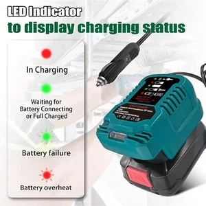 Portable Car Charger for Bosch PBA 18V Li-ion Battery with Car Cigarette Plug - Picture 1 of 7
