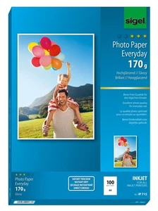 SIGEL Inkjetpapier Photo Paper Everyday, A4, 170 g/m², weiß, hochglänzend (100 B - Photo 1/5