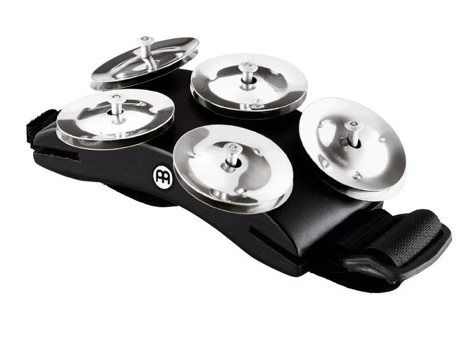 Meinl Percussion Cajon Foot Tambourine with Steel Jingles - Black (CFT5-BK )