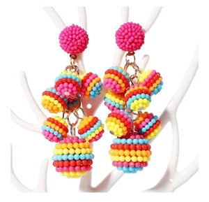 Pendientes de araña con cuentas coloridos boho - Imagen 1 de 1
