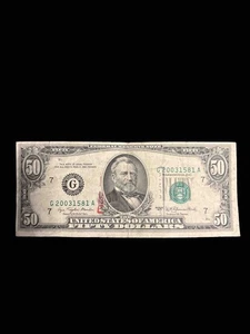 Circulated $50 Bill (Fifty Dollar Bill) - 1977 - Picture 1 of 2