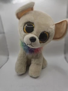 2020 Ty Beanie Boo Chewy Chihuahua Plüschtier Stofftier 6 Zoll Regenbogenkragen OHNE ETIKETT - Bild 1 von 4