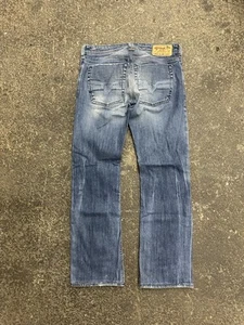 Diesel Industry Jeans Men's Size 32x34 Zatiny Blue Bootcut Y2K Baggy Button Fly - Picture 1 of 5