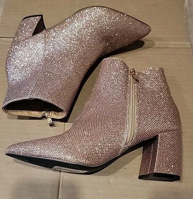 OLIVIA & KATE - BOTINES AL TOBILLO ROSA BRILLO PUNTA - NUEVOS - TALLA 7 Foto 1 de 4