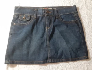 OLD NAVY Ultra Low Waist Stretch Denim Mini Skirt Blue Jean Women’s sz 2 - Picture 1 of 6