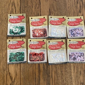 Vintage Fancy Spangles Sequins Lot 8Packs 2,opened 6 New/o - Picture 1 of 6