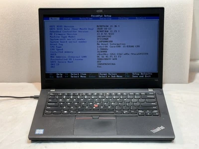Computadora portátil Lenovo ThinkPad T480 Intel Core i5-8350U @1,70 GHz 16 GB sin disco duro Foto 1 de 2