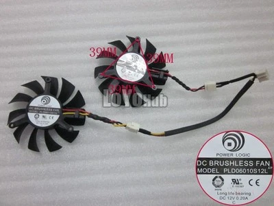 For MSI N440GT graphics card Dual fan 12V 0.20A POWER LOGIC PLD06010S12L - Image 1 of 4