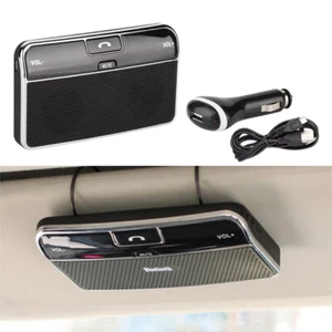 Auto Wireless Handsfree Speaker Phone MP3 Kit Sun Visor Clip Drive Car - Zdjęcie 1 z 10
