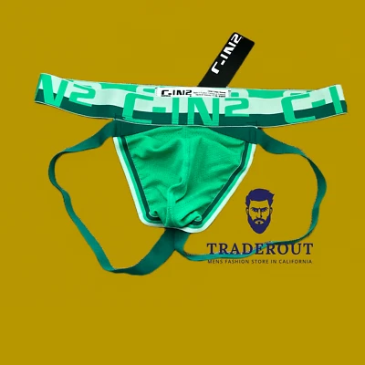 C-IN2 男式 Galileo Green Mesh Jock 带绑带内衣尺寸 M L XL — 第 1/4 张图片