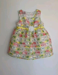 Real Love Floral Sleeveless Easter Dress Girl's Size 4T Yellow Pink White - Picture 1 of 12