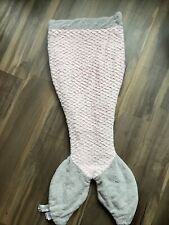 Authentic Kids Plush Fleece Mermaid Tail Blanket Pink