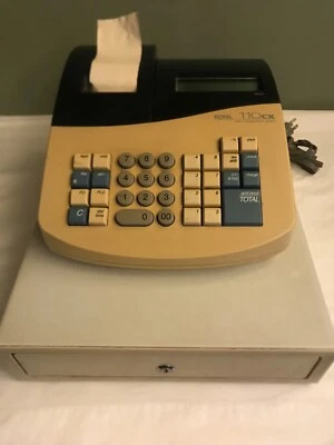Caja registradora Royal 110cx / Sistema de gestión de efectivo portátil usado, sin llave Foto 1 de 4