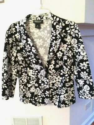 5*ESTADO Chaqueta Briggs L TOQUE DE ELEGANCIA ALTA CALIDAD 97% Algodón Floral L Foto 1 de 4