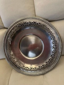 Wallace Sterling #4475-3 Silver Vintage Scroll Bead Serving Tray/Platter!! - Picture 1 of 7