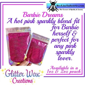 Glitter Wax Creations Barbie Dreams ~ Pink Sparkles for Wax 1oz Pouch - Picture 1 of 2